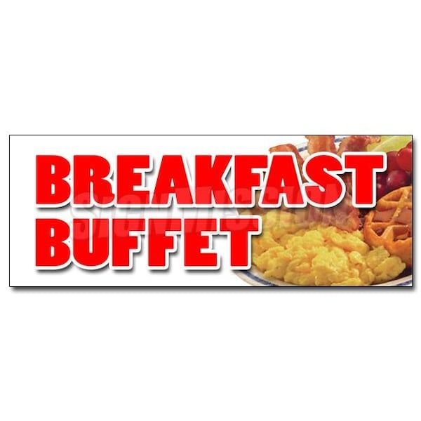 BREAKFAST BUFFET DECAL sticker ayce waffle pancake bacon eggs all can eat, D-36 Breakfast Buffet